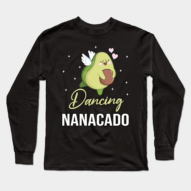 Avocado Dove Flying Happy Day To Me Dancing Nanacado Grandma Long Sleeve T-Shirt by DainaMotteut